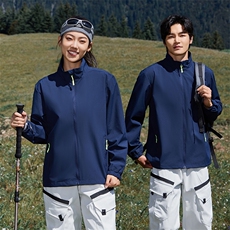 2024年秋季立领长袖宽松型简约拉链单层冲锋衣，男装夹克，衫都服饰