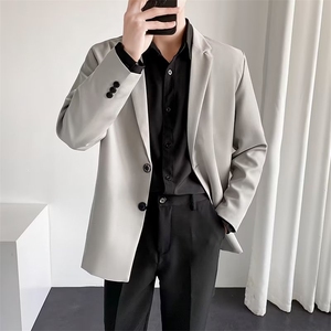 轻熟风休闲小西装男生秋季西服单西修身韩版帅气潮流外套男 X38图片