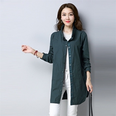 2021年秋款长款风衣纯绵外套风衣137款，女装风衣，秋牧寒烟