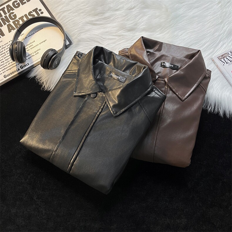 港风秋款男皮夹克拉链宽松休闲皮衣外套JK507P65,男装夹克,星座1013-1