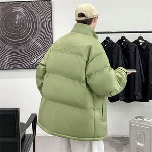 冬季宽松棉衣外套加绒加厚2022纯色刺绣棉服男士8873-P115控价148图片