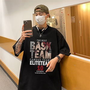 灌篮高手 动漫重磅宽松印花情侣短袖大码T恤衫男 D300 P28 控39图片