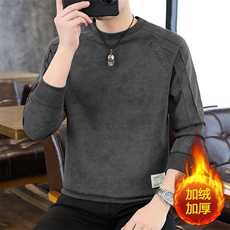 秋冬扎染男士时尚百搭套头卫衣加绒加厚上衣XS7101-P55加绒P65，男装卫衣，星座1105-3