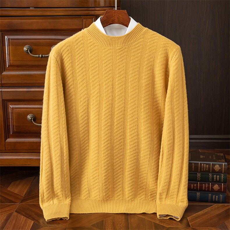 男士圆领羊毛衫男冬季加厚商务休闲2024年秋季，男装羊毛衫，斯尔特羊绒