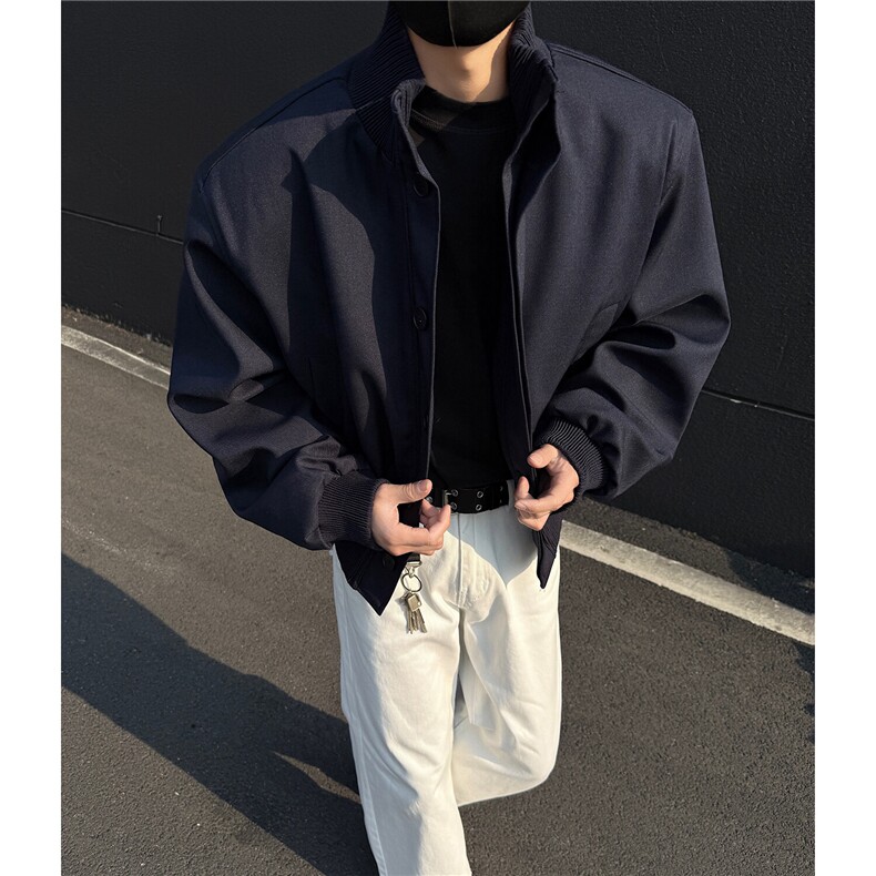 主推美式高街立领棒球服飞行垫肩夹克短款外套男D401特P75,男装夹克,电商A335-1（原A458）