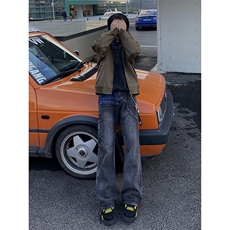 B221美式ins高街暗黑小众铆钉个性拼接牛仔裤LK23141-P65控88，男装牛仔裤，电商B221