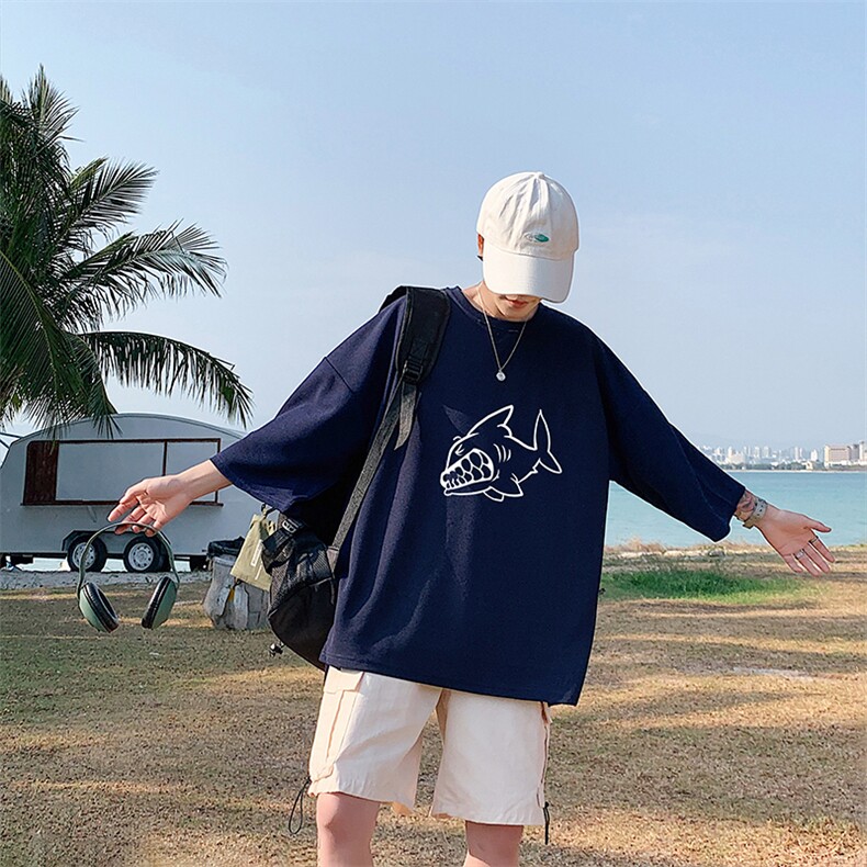 Q11041-P30春夏季七分袖t恤男大码五分袖男短袖中袖,男装T恤,电商A040