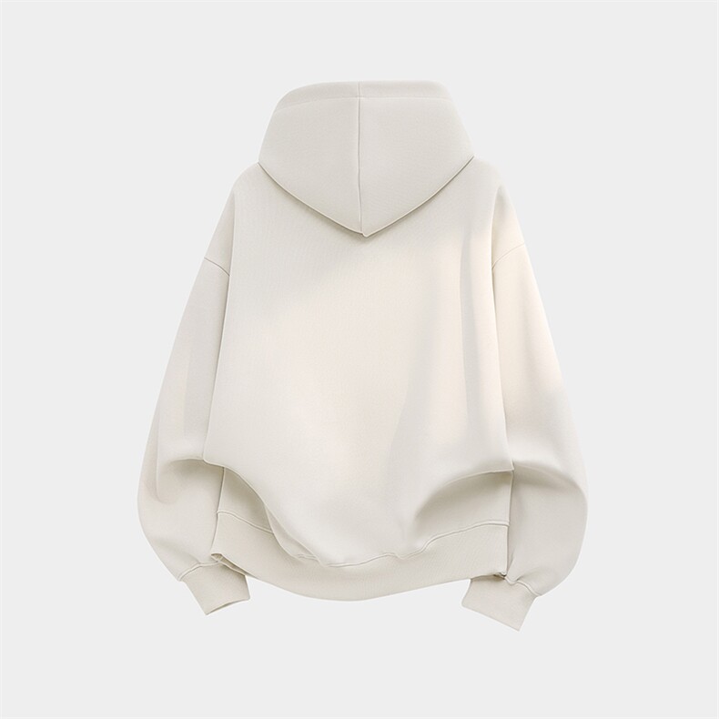 纯色重磅500克双排扣连帽卫衣宽加绒奥粒绒外套上衣RH5343JR-P57,女装短外套,星座610B-1