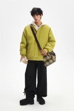 !潮流冬季连帽拉链加绒加厚棉衣情侣撞色棉服外套MY5567-P78，男装棉衣，星座610B-1