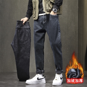 A178  711JR  特P58  秋冬季加绒加厚美式休闲牛仔裤图片