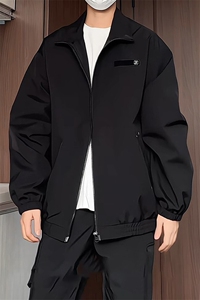 JK205/P65春装新款个性魔术贴立领飞行员夹克男潮外套上衣图片