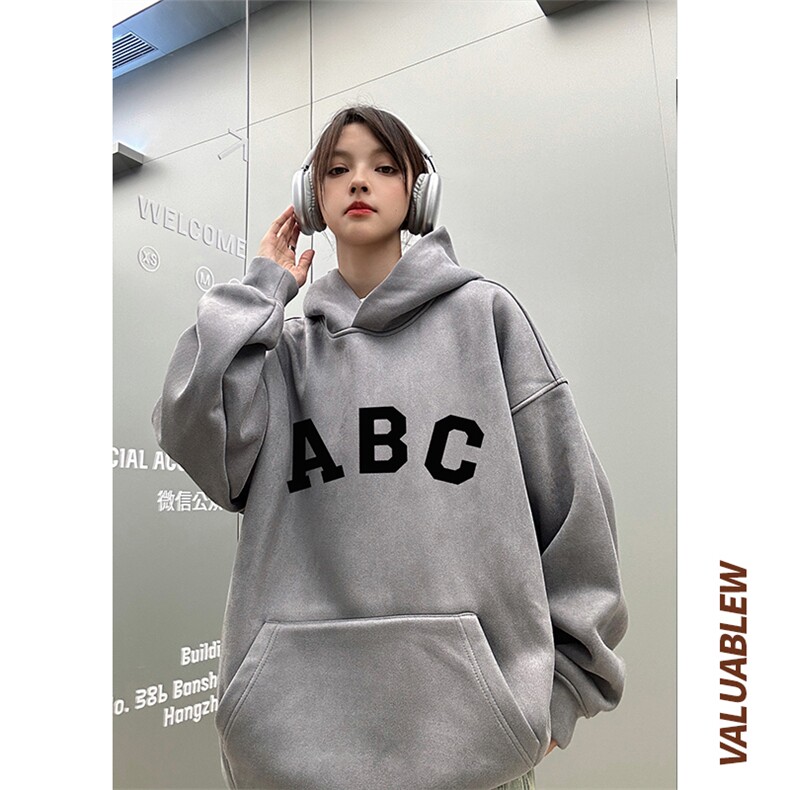 ！麂皮绒连帽卫衣直播品质重磅400克ABC印花JL7053-P45控78,男装卫衣,星座508（原C305）