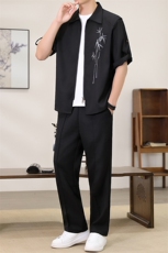 （版权注册仿款必究）夏季新款套装冰丝短袖长裤休闲时尚两件套，男装休闲套装，星座1206（原A206）