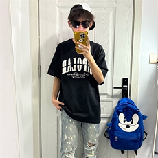 万针全刺绣工艺抖音得物高品质260克重磅纯棉双纱美式高街短袖T恤，男装T恤，电商A486