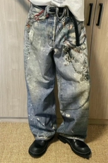 【套图1】903-AK91-特P70【98】S-3XL印花牛仔裤！1，男装牛仔裤，星座903