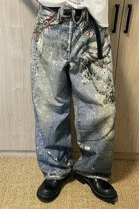 【套图1】903-AK91-特P70【98】S-3XL  印花牛仔裤！1图片