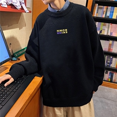 1港风新款宽松休闲中性情侣潮流印花毛衣男外套7732P48加绒P55，男装针织衫/毛衣，星座226-2