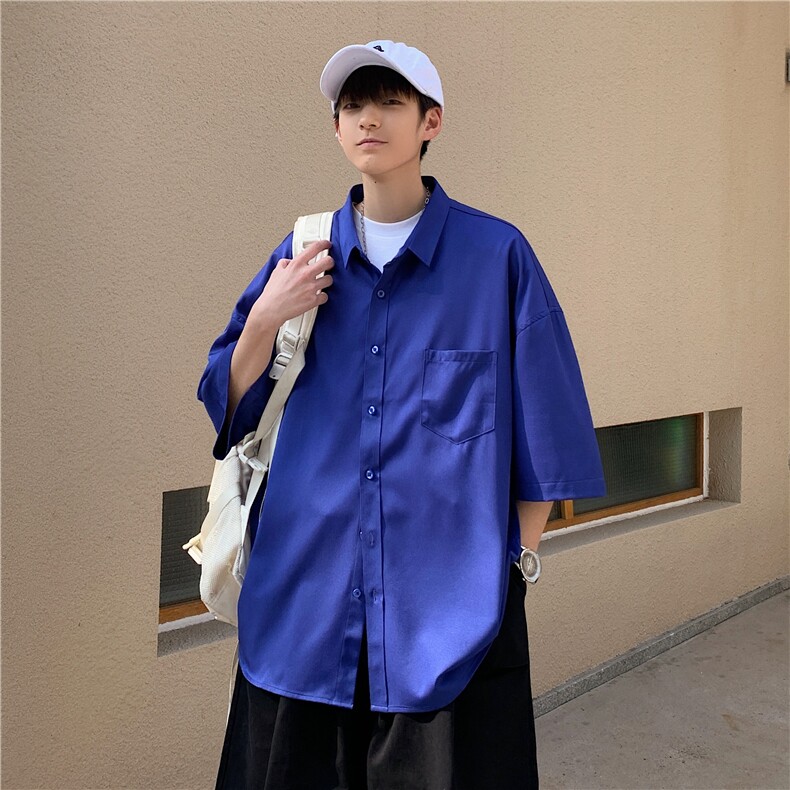 冰丝短袖衬衫男夏季痞帅D325D01特P33图片