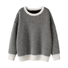 2025秋冬新款女羊绒衫100%纯山羊绒加厚宽松套衫圆领拼色羊绒套衫,女装羊绒衫,温达纯山羊绒, 2025秋冬新款女羊绒衫100%纯山羊绒加厚宽松套衫圆领拼色羊绒套衫,女装羊绒衫,温达纯山羊绒,