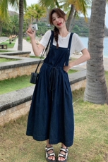 韩版宽松条纹背带裤女2025夏季新款时尚气质高腰显瘦百搭连体裤，女装套装/套裙，2C133