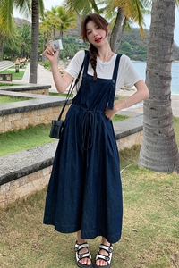 韩版宽松条纹背带裤女2025夏季新款时尚气质高腰显瘦百搭连体裤图片