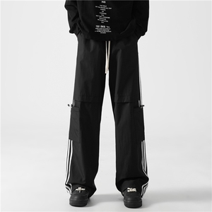 抖音品质秋季新款潮流条纹设计宽松休闲裤B315-K24253-特p40控78图片