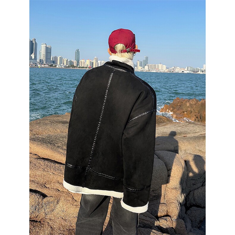 现货-港风2025冬装新款皮毛一体加厚保棉衣218-7-M102-P125-控158,男装棉衣,星座218-7