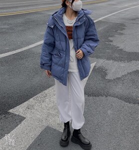 韩版收腰羽绒服图片