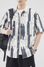 定织提花泡泡纱面料定制图案男休闲衬衫外套A329-Z237-P65，男装衬衫，电商A329
