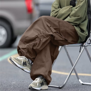 美式复古宽松阔腿工装裤男女潮牌高街嘻哈休闲裤 QK55 P48图片