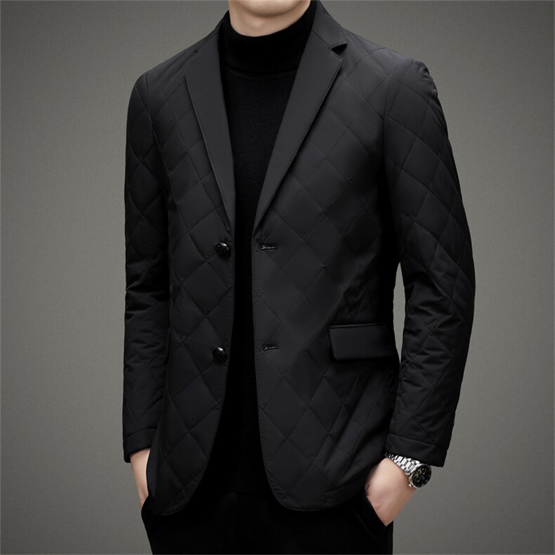 西装领羽绒服商务休闲男装冬季新款加厚保暖外套中年男士上衣,男装羽绒服,电商B212（原钱塘6029）