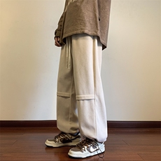 港风灯芯绒休闲裤男宽松直筒束脚裤卫裤KP807P43，男装休闲裤，星座1204-3