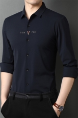 春色衬衫男长袖职业正装男士男装2024年新款商务高级感免烫衬衣，男装衬衫，钱塘6003A(原)4033A