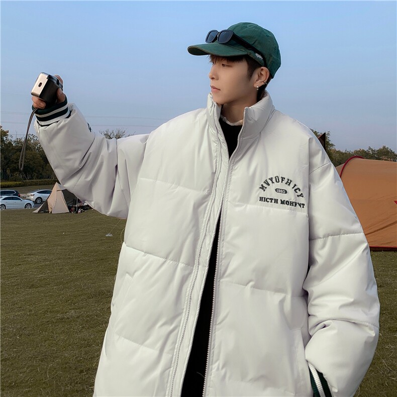 美式ins羽绒服时尚外套棉袄复古刺绣情侣冬季面包服潮流韩版M8053，男装棉衣，星座506