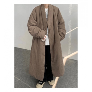 MH03-P145 韩系慵懒风长款绒面棉服加厚保暖棉衣外套男图片
