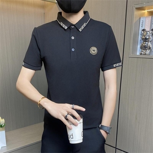 PL034-特P40社会小伙短袖T恤男夏季休闲潮牌修身翻领POLO衫网红图片