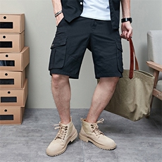 2023夏季薄款纯工装短裤潮流宽松五分马裤潮牌ins中裤G2811P45，男装休闲裤，星座914
