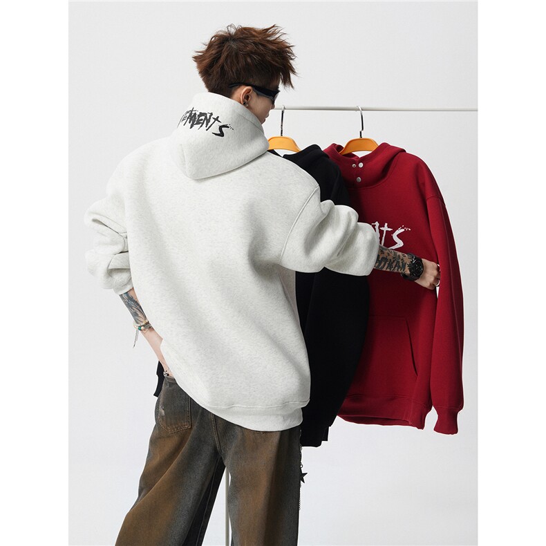 904-2-CD619加绒-P65控98重磅冬季加厚加绒设计感卫衣男宽松潮，男装卫衣，星座904-2