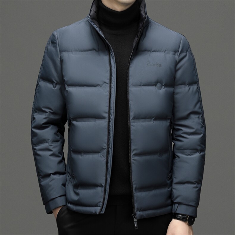 中年羽绒服男装冬季新款男士加厚保暖立领外套商务休闲爸爸装上衣,男装羽绒服,电商B212（原钱塘6029）