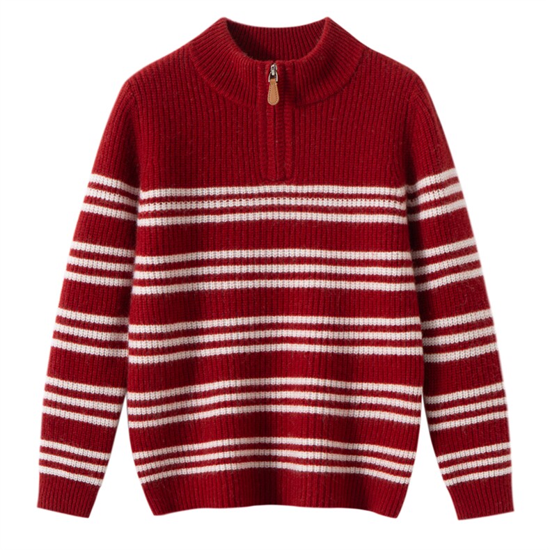 2025时尚百搭通勤简约休闲加厚半拉链儿童羊绒衫，童装儿童羊绒衫，奥赛羊绒童装