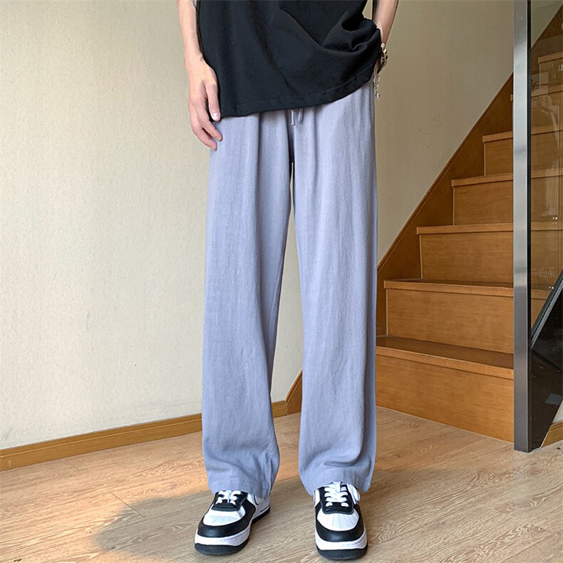 8XL-M特大码风亚麻裤休闲棉麻裤直通宽松冰丝裤K919P58控78,男装休闲裤,电商D206-1
