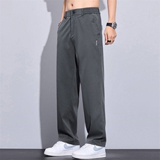 夏季款男士商务微阔腿裤时尚潮流男装长裤春季薄款莱赛尔9037-P45，男装休闲裤，星座224