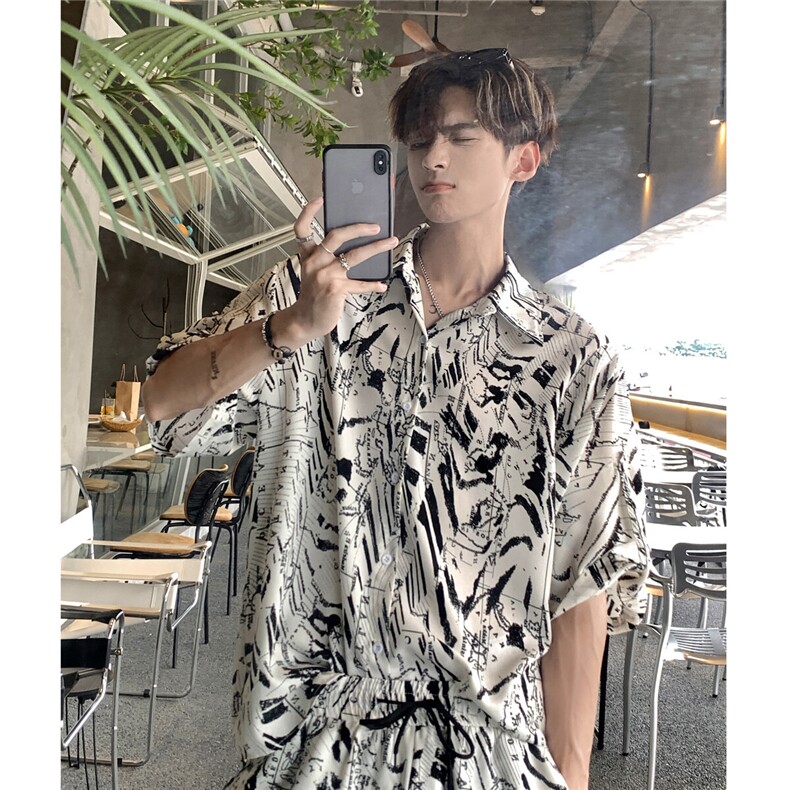 线条字母套装TZ77820特P45衬衫DCS77821特P27DK77822特P18套装控，男装休闲套装，星座227-7