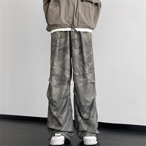 美式复古尼龙速干冲锋裤男春秋户外工装迷彩宽松阔腿裤 K7397-P36图片