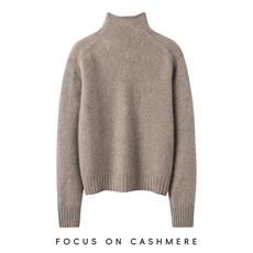 秋冬新款纯色针织单排扣立领时尚百搭，女装羊绒衫，缇曼羊绒