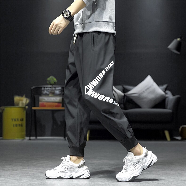 日系宽松运动裤束脚裤大码M-5XL长裤潮裤子休闲裤九分裤7222P29，女装休闲裤，星座227-7