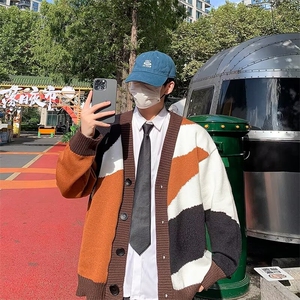 长袖加厚毛衣开衫2024新款针织外套男士潮流百搭毛衫男装7028/P50