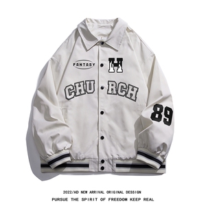 白底 2024秋季新品潮牌印花飞行员教练服宽松夹克外套-G721P75K88图片