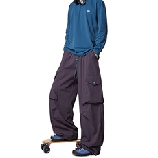 GENIOLAMODE美式户外机能风冲锋裤子男秋季新款运动休闲宽松直筒，男装休闲裤，电商A310