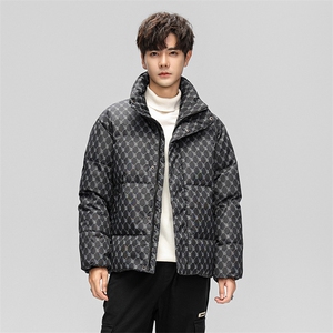 2025冬装新款潮牌ins港风时尚印花羽绒服夹克加厚外套潮H01-P140图片